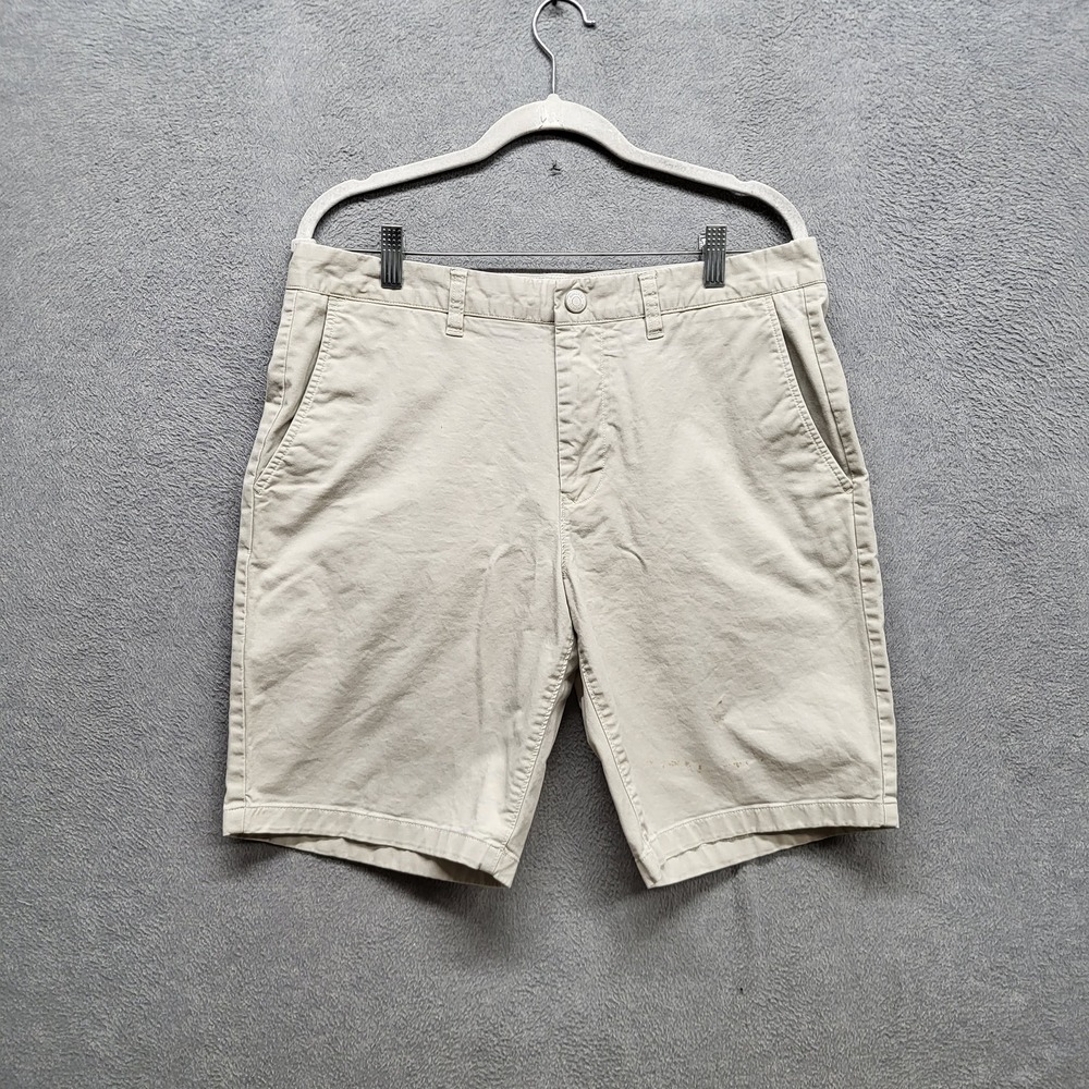 Bonobos Men Shorts 33 Beige Chino Twill Button 9" Inseam READ